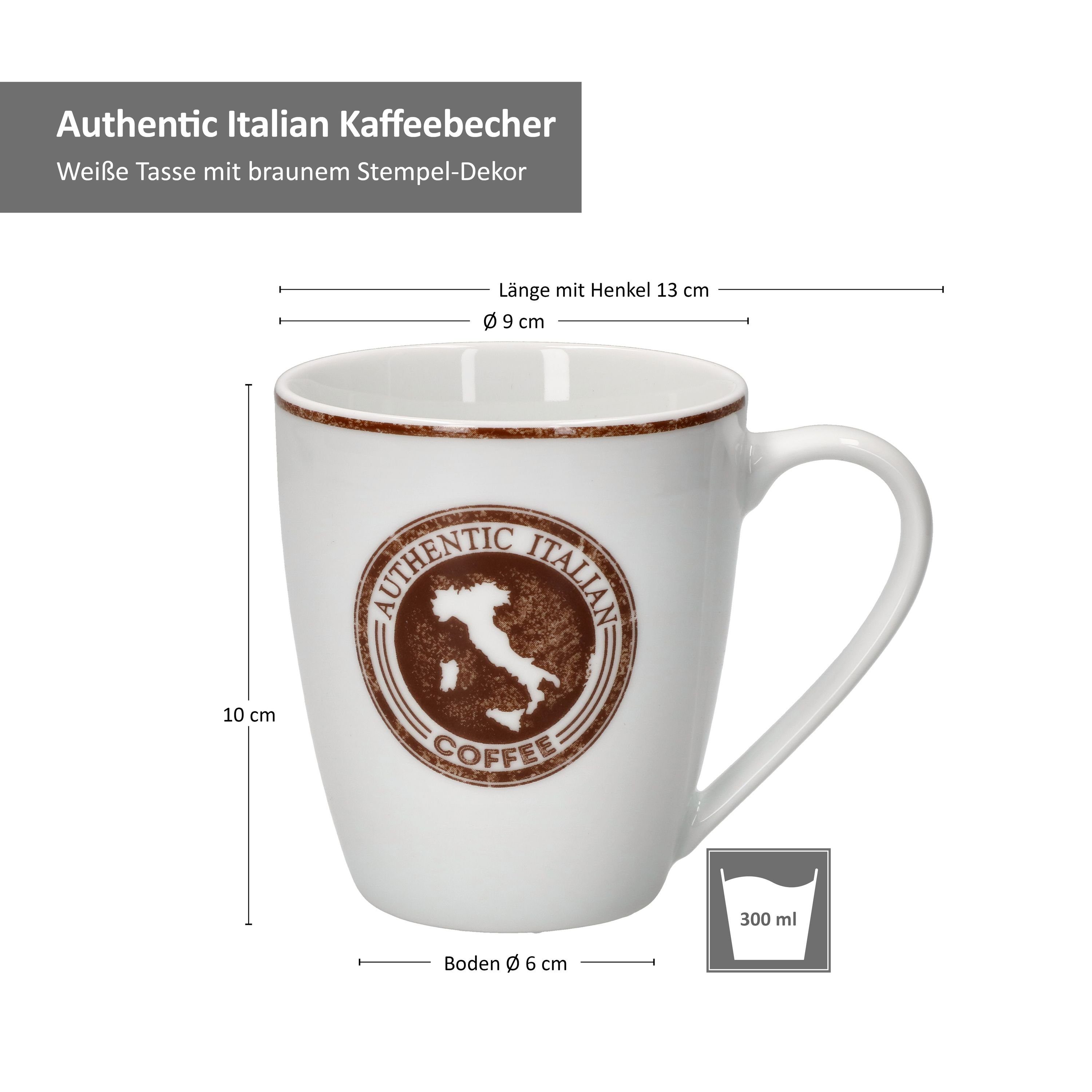 Italian Teetasse Kaffeebecher MamboCat Becher Authentic 300ml 2er Becher Herz Set Pott
