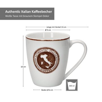 MamboCat Becher 2er Set Authentic Italian Kaffeebecher 300ml Teetasse Pott Herz Becher