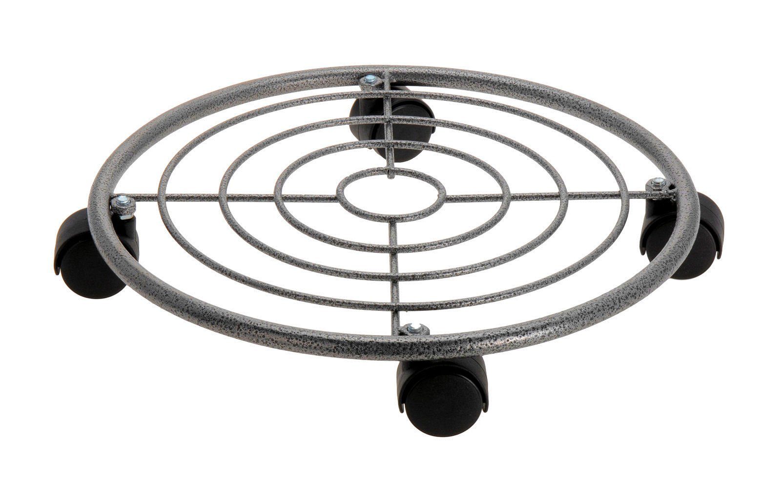 Spetebo Pflanzenroller Metall Pflanzenroller grau mit 4 Rollen - 35 cm, (St günstig online kaufen