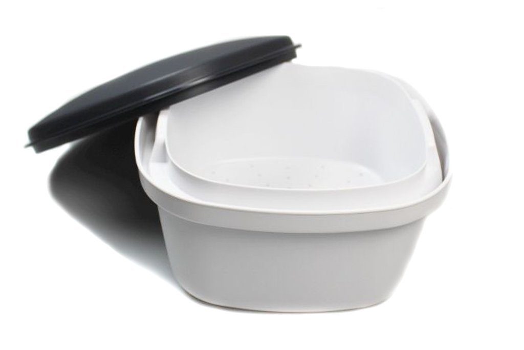 TUPPERWARE Servierschüssel TUPPERWARE Siebservierer 2,25 L schwarz weiß
