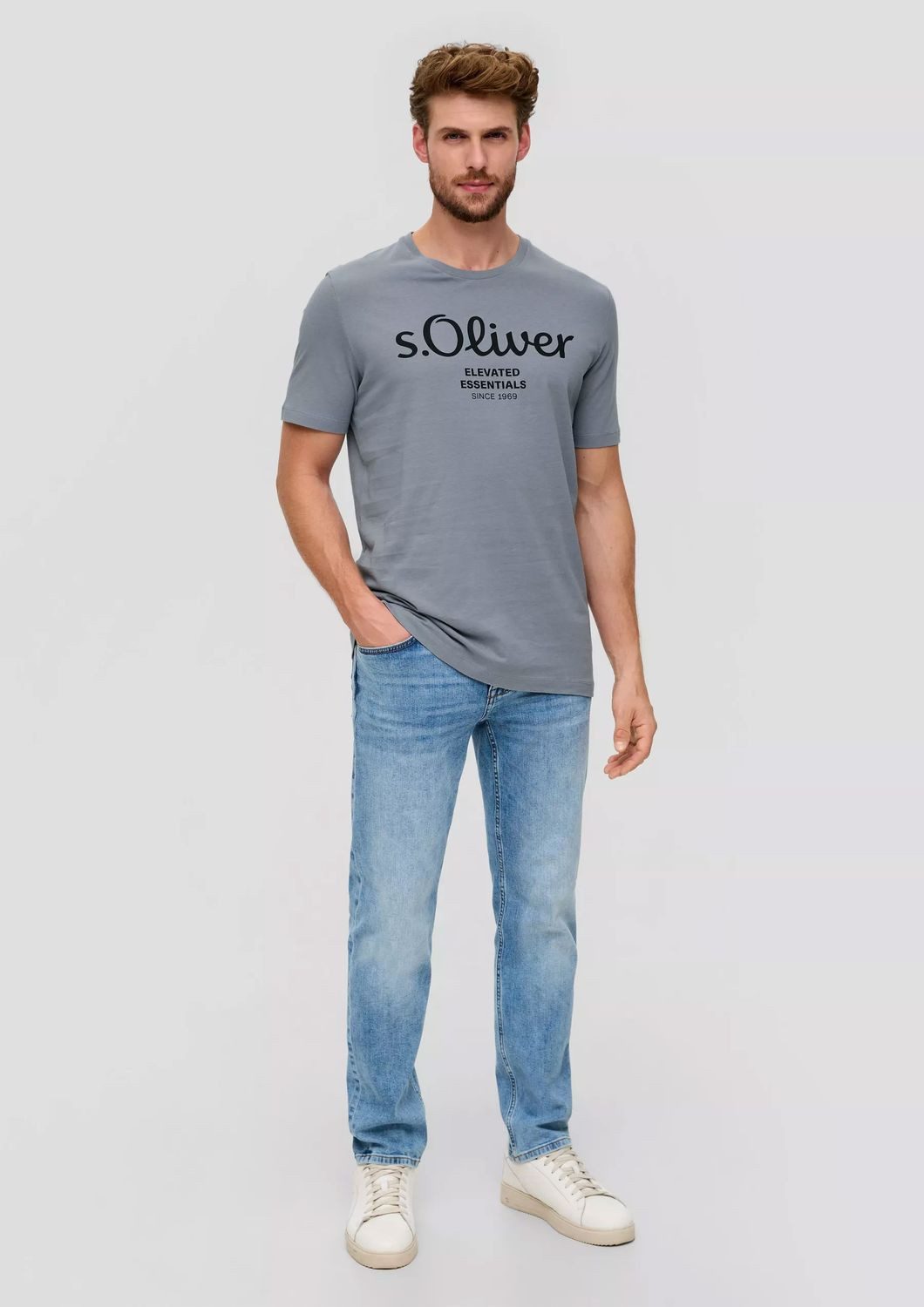s.Oliver T-Shirt (2-tlg) mit Rundhals-Ausschnitt, kurzarm, Logo-Aufdruck im 2er Pack