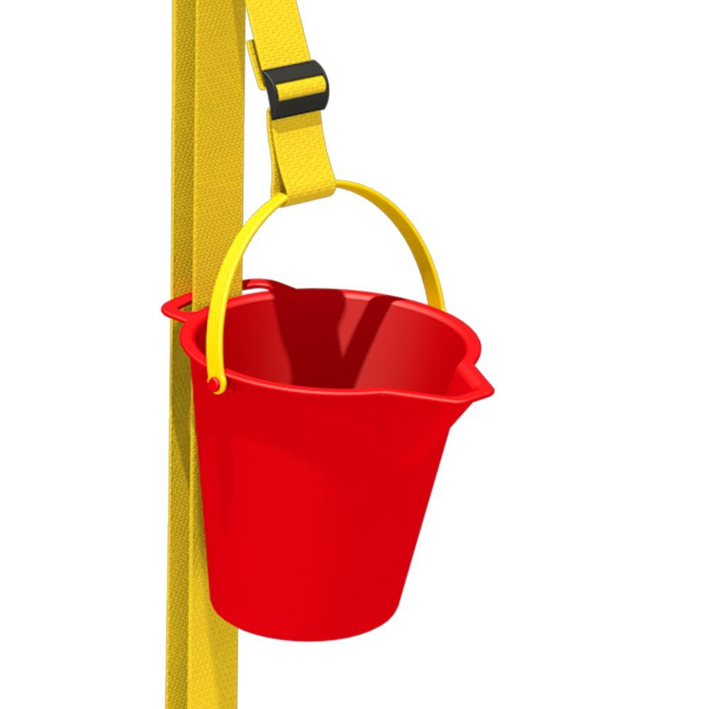 Wickey Spielturm-Spielzeugset Xtra-Lift – Kinderseilzug mit Eimer für Spielgeräte, (Hebevorrichtung mit Seil & Eimer - Ideal für Rollenspiele wie „Baustelle“ oder „Piratenschiff“, für kreativen Spielspaß bei jedem Wetter), Robuste Materialien für langen E