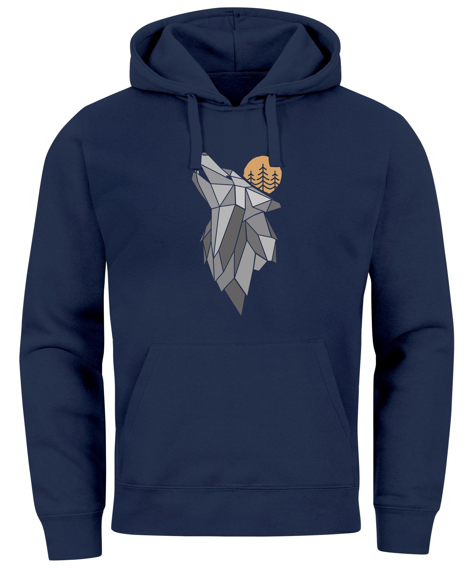 Hoodie Hoodie Herren Wolf Print Wald Wildnis Outdoor Natur Tiermotiv Fashion