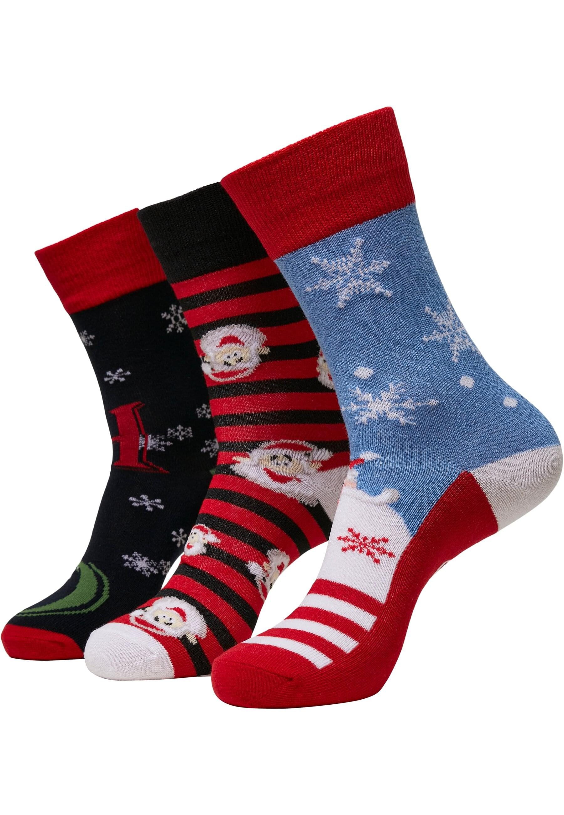 URBAN CLASSICS Basicsocken Urban Classics Unisex Santa Ho Christmas Socks 3-Pack (1-Paar)