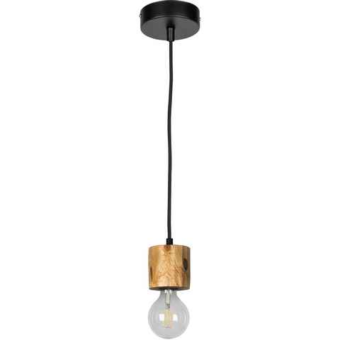 SPOT Light Pendelleuchte PINO, ohne Leuchtmittel, Hängeleuchte, Naturprodukt aus Massivholz, Nachhaltig, Kabel kürzbar