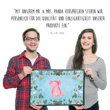 Fußmatte 50 x 75 cm Axolotl Glücklich - Eisblau - Geschenk, Nikolaus, Matte, F, Mr. & Mrs. Panda, Höhe: 0.3 mm, Stilvolles Design