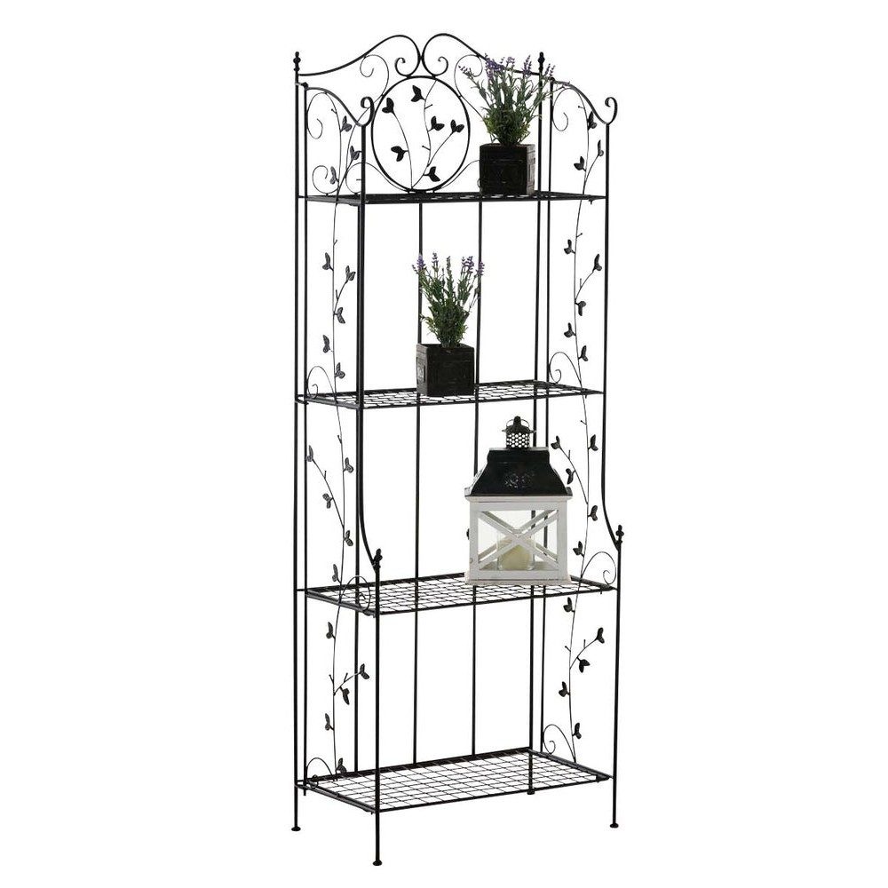 CLP Standregal Blumenregal Küchenregal Landhausregal, Spar-Set 1-tlg., klappbar, Eisen pulverbeschichtet, 4 Ablageflächen