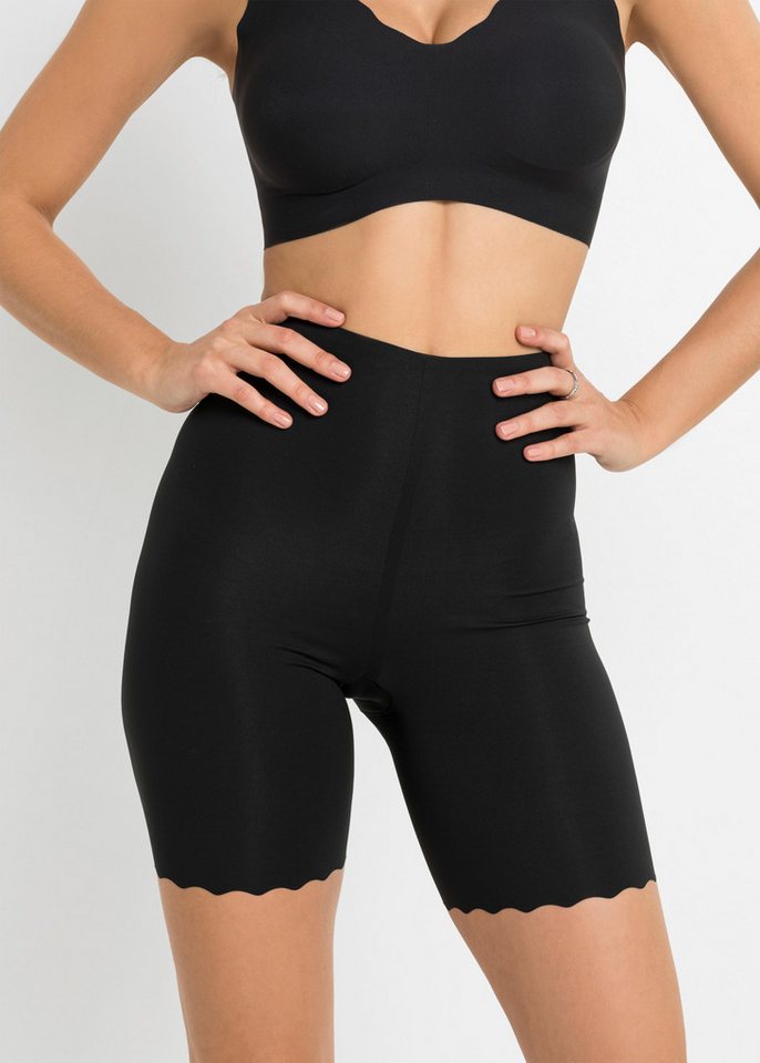 bonprix Lange Unterhose in Radler-Länge, mit Shaping Effekt, gewellter Lasercut Saum
