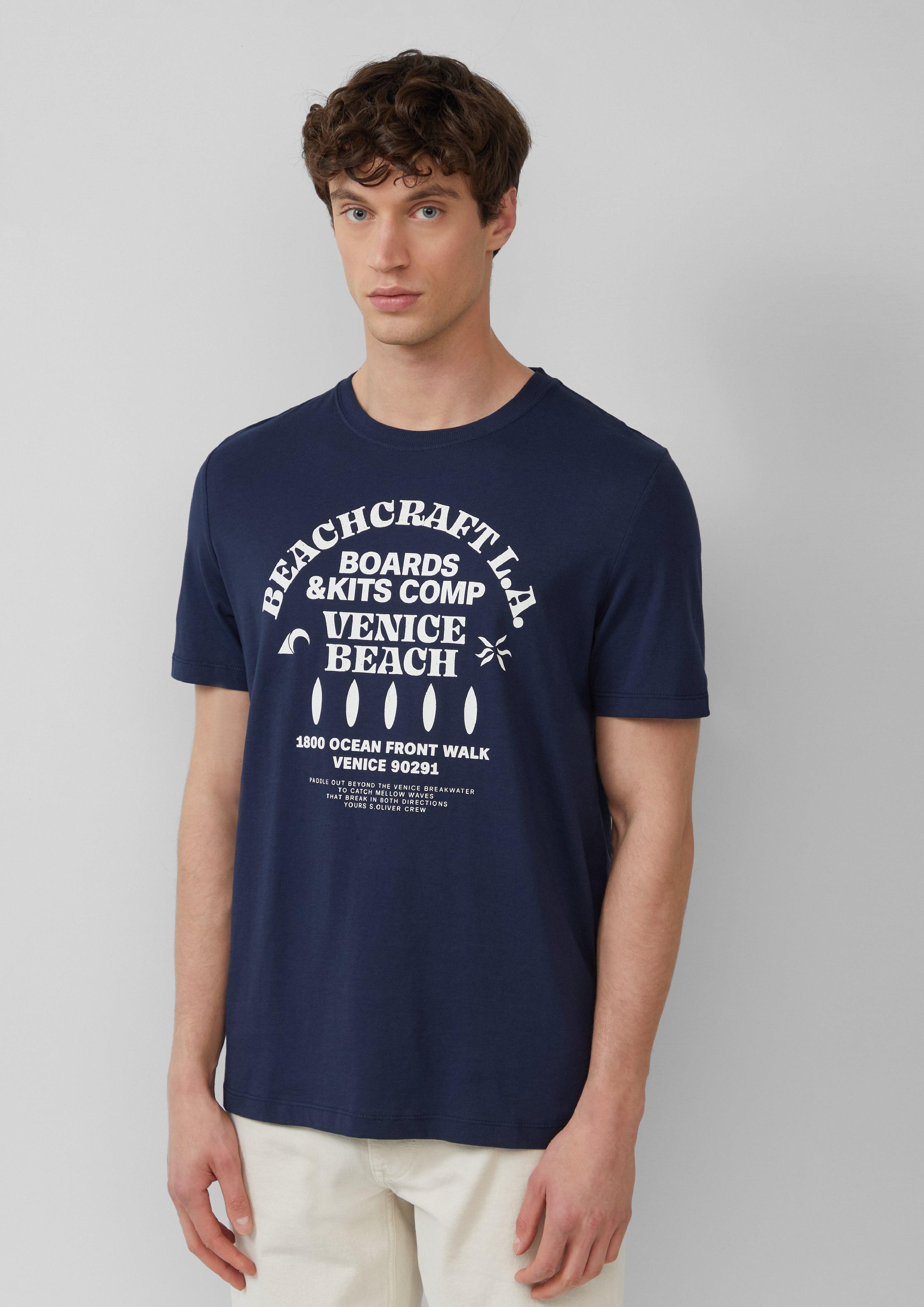s.Oliver Kurzarmshirt Baumwoll-T-Shirt mit Crewneck und günstig online kaufen