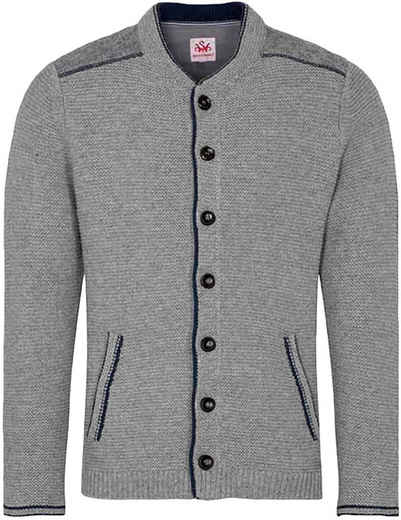 Spieth & Wensky Trachtenstrickjacke SPIETH & WENSKY Strickjacke Alfred grau