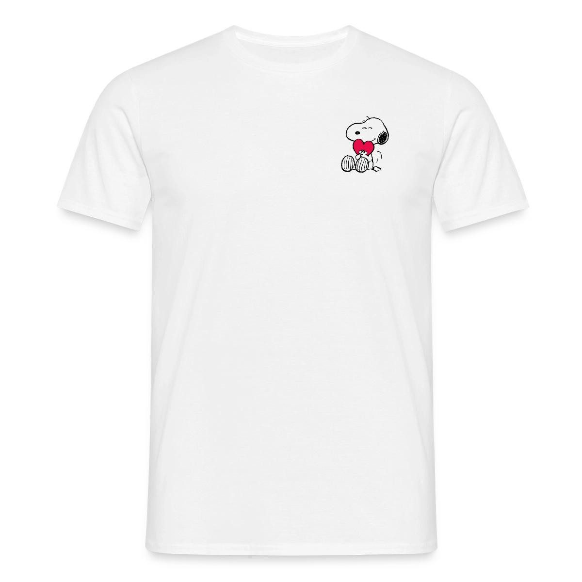 Spreadshirt T-Shirt Peanuts Snoopy mit Herz Brustmotiv Männer T-Shirt (1-tlg)
