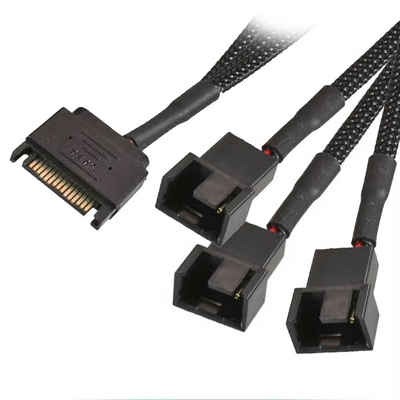 Bolwins P03 SATA Stecker zu 3p/4p Adapterkabel 3x Verteiler Computer PC Lüfter Computer-Kabel