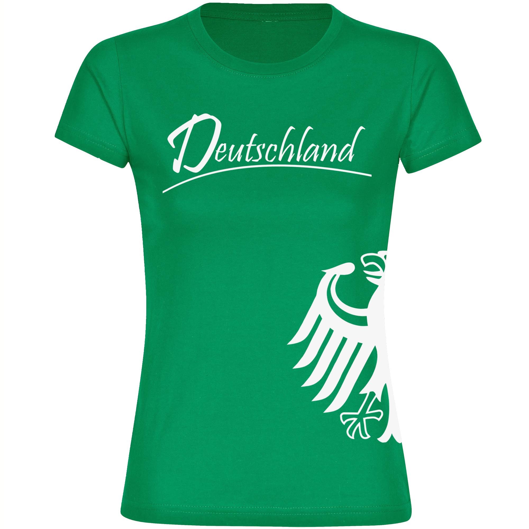 multifanshop T-Shirt Damen Deutschland - Adler seitlich - Frauen