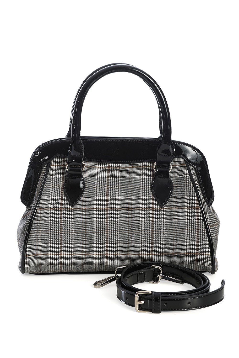 Banned Handtasche Back To Business Kariert, mit Schultergurt