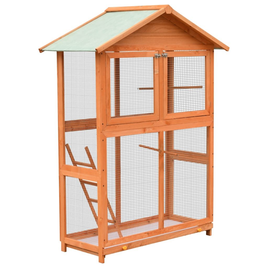 vidaXL Voliere Vogelkäfig Kiefernholz Tannenholz 120x60x168 cm