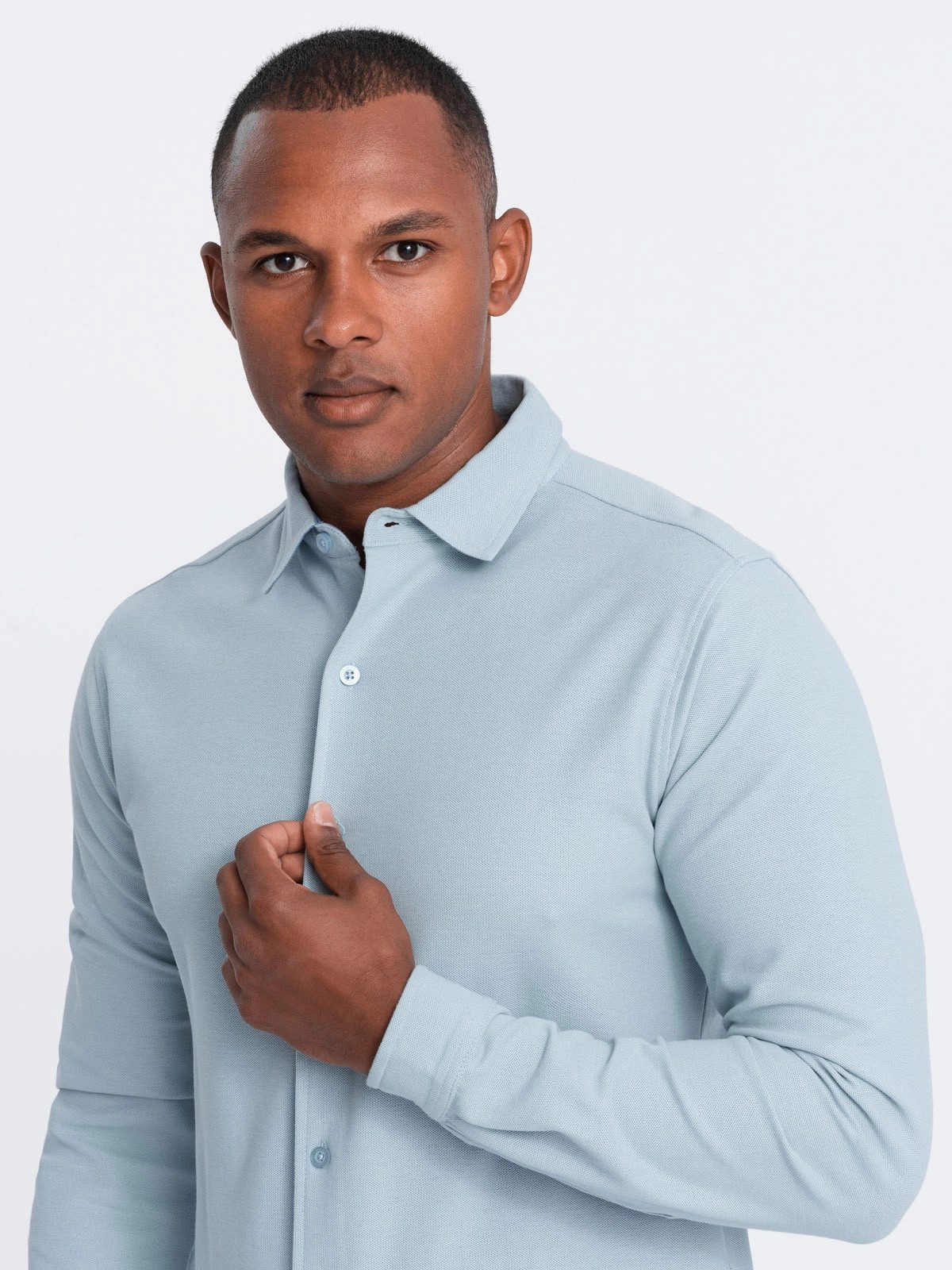 OMBRE Langarmhemd Herrenstrickhemd SLIM FIT langarm günstig online kaufen