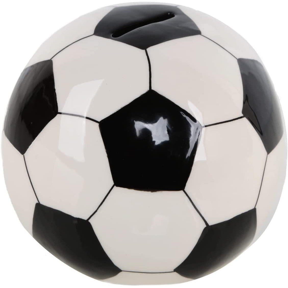Logbuch-Verlag Dekofigur Fußball Spardose schwarz weiß - Ball Sparschwein