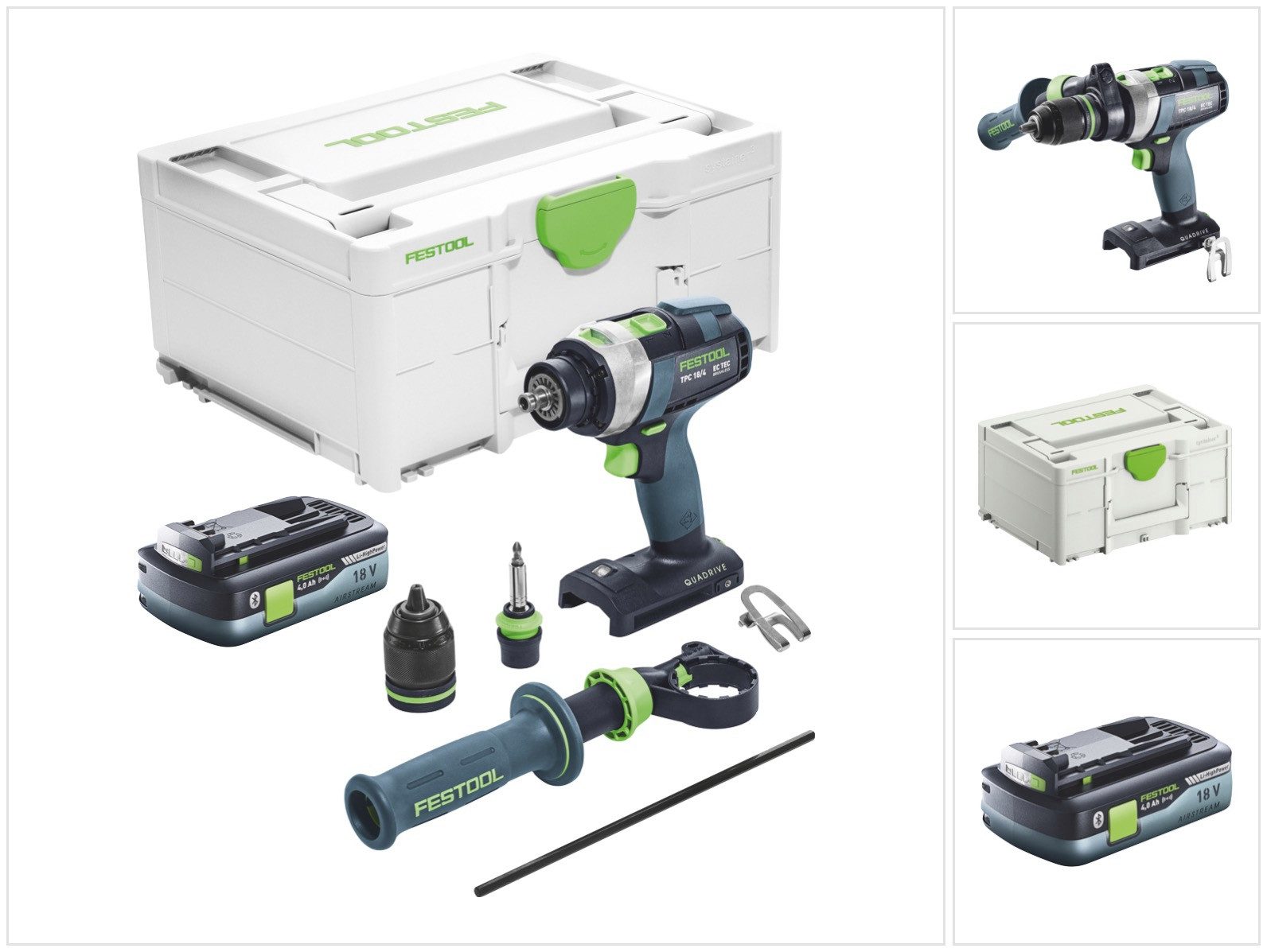 FESTOOL Schlagbohrmaschine TPC 18/4 I-Basic Akku Schlagbohrschrauber 18 V 75 Nm Brushless + 1x A