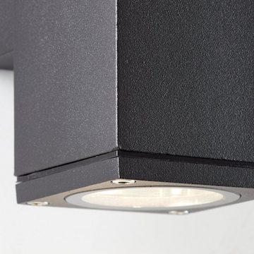 Lightbox Außen-Wandleuchte, ohne Leuchtmittel, Up-/Down Light, 15,5 x 6 x 9 cm, 2 x GU10, IP44, Fassadenbeleuchtung
