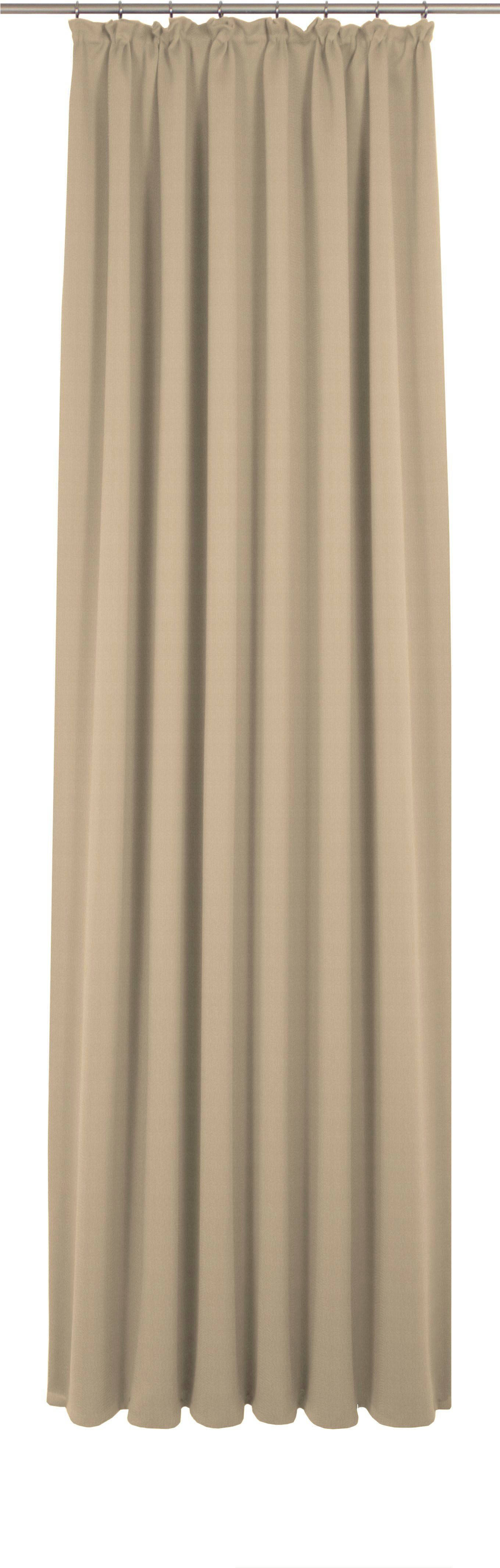 Vorhang Uni Collection light, Wirth, Kräuselband (1 St), blickdicht, nach Maß beige