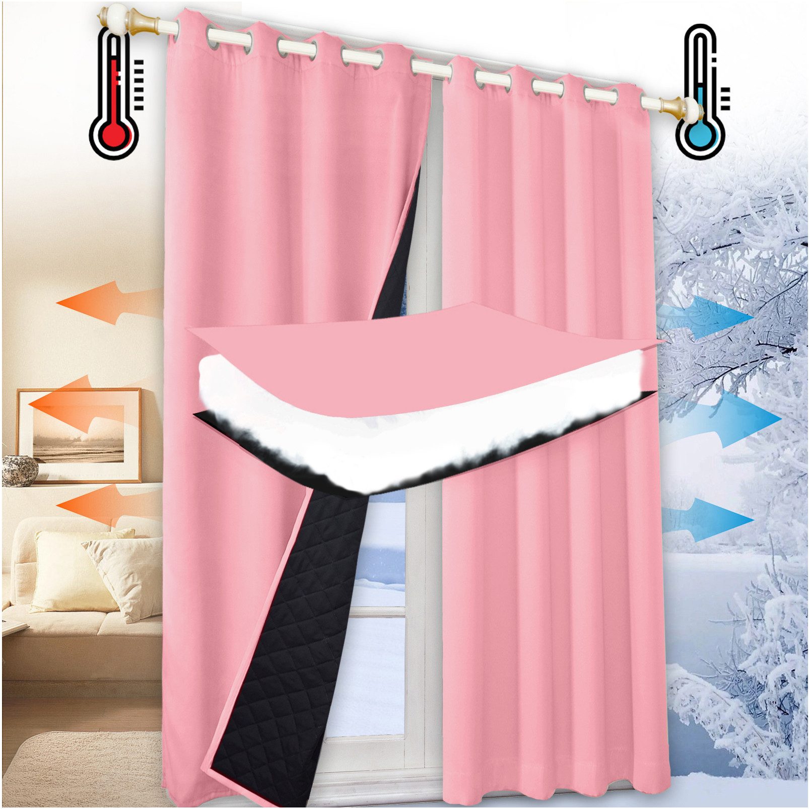 Jibenhome Vorhang Schlafzimmer Vorhänge Blickdicht, Thermogardinen günstig online kaufen