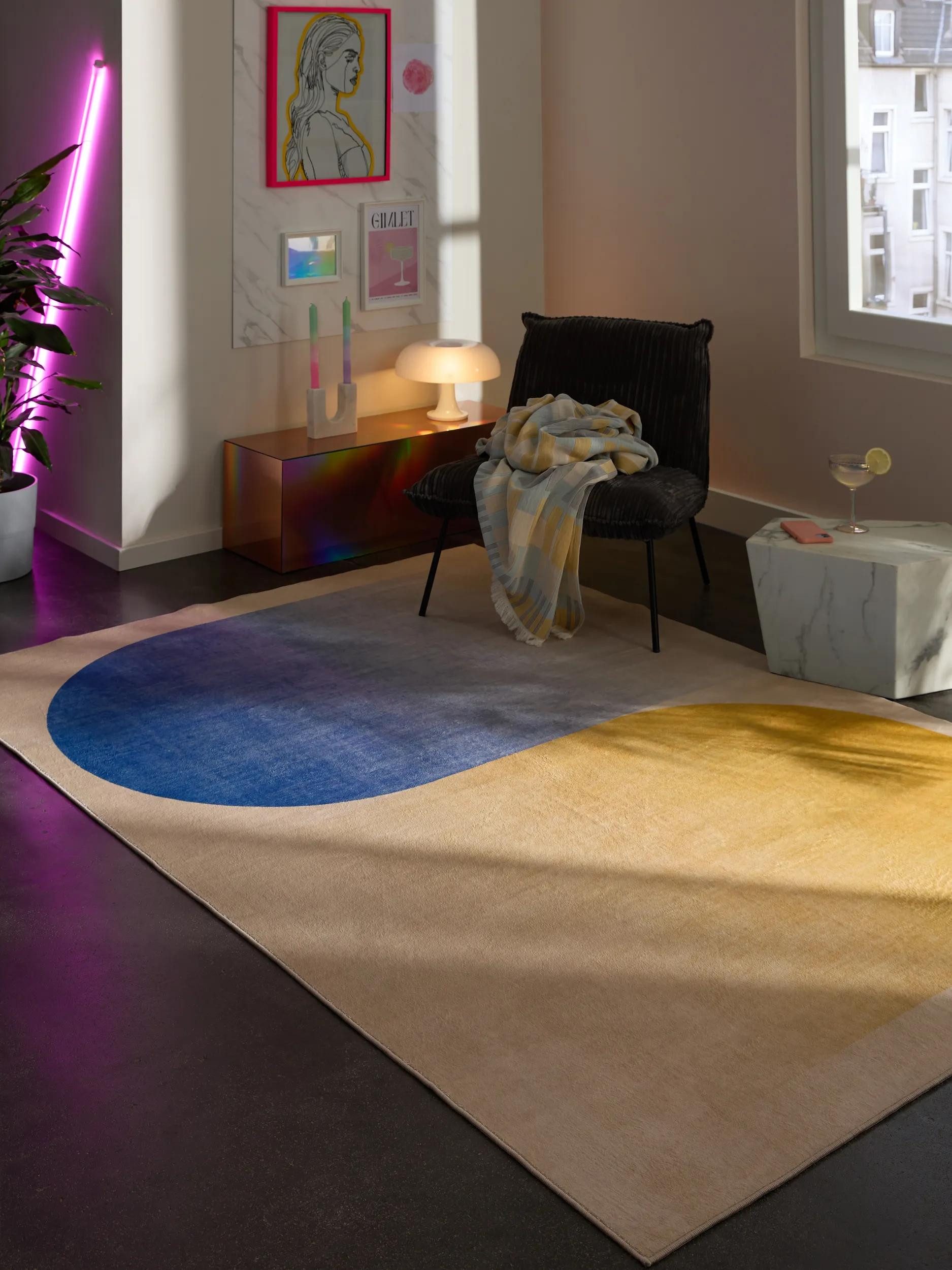 benuta Teppich Luna, rechteckig, Höhe: 5 mm, Kunstfaser, Berber, Ethno-Style, Wohnzimmer