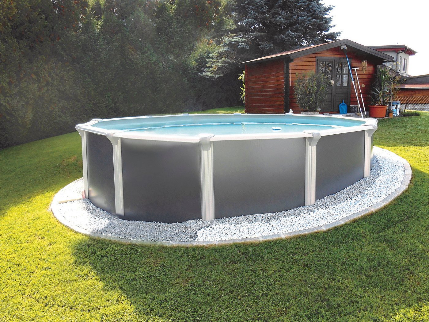 Thumbnail - KWAD Rundpool Design CABRIO DOME inkl. Abdeckung zur Reduzierung des Pflegeaufwandes (Set, 5-tlg), 5-tlg., Höhe: 130 cm,...