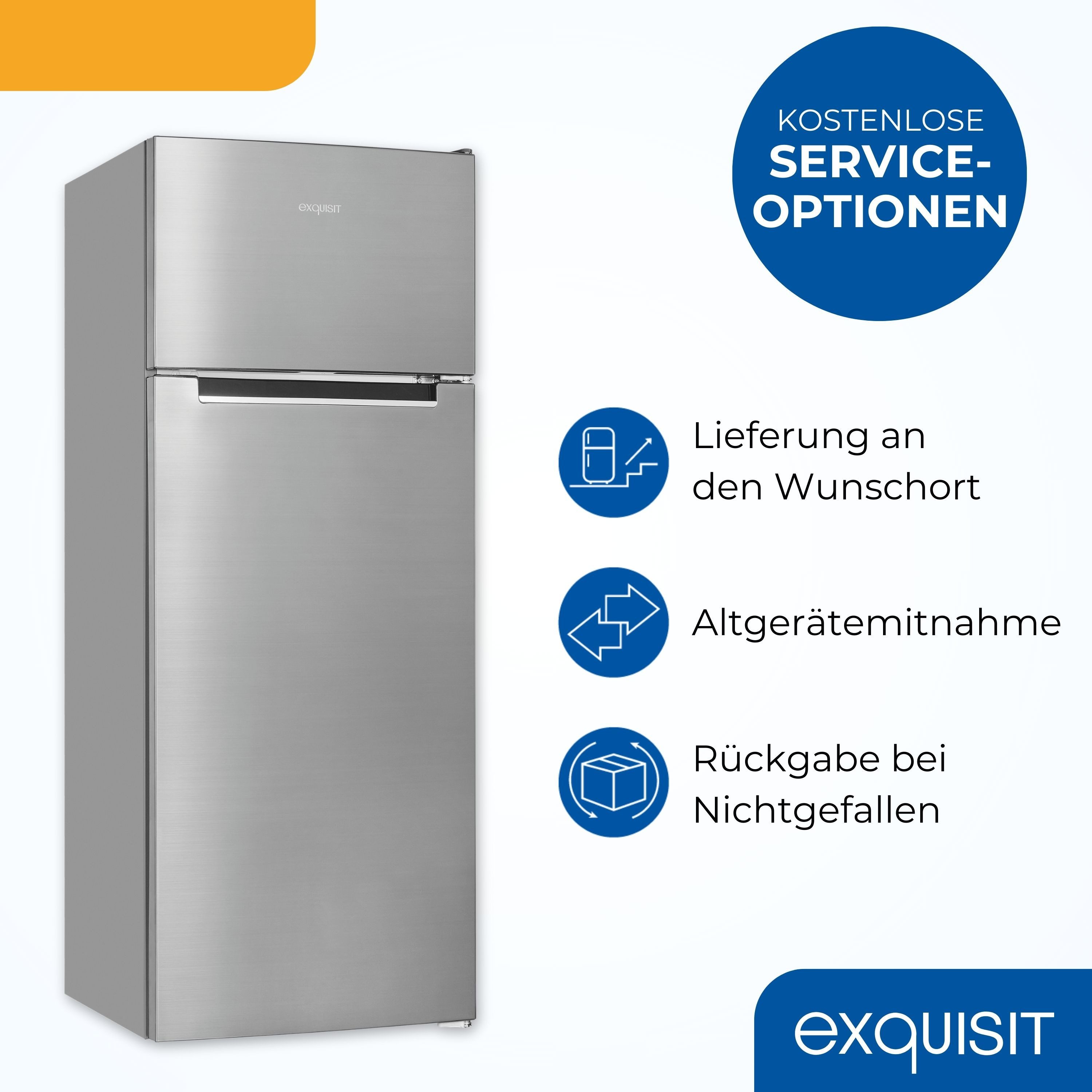 exquisit Kühl-/Gefrierkombination KGC5270-45-040E, 143 cm hoch, 55 cm breit, 4-Sterne-Gefrierfach, kompakt, effizient – Bild 5 von 5