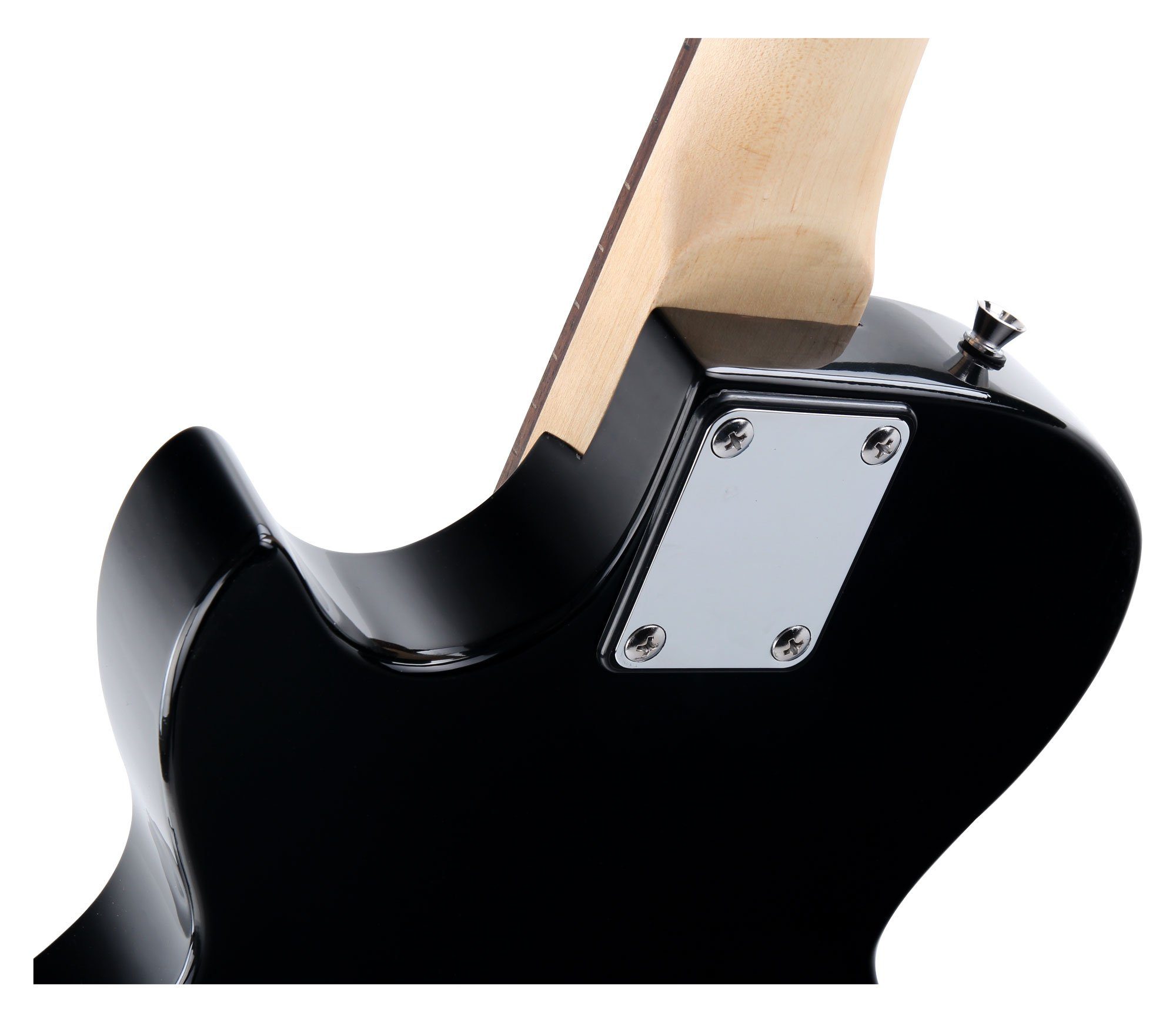 Rocktile E-Gitarre L-100 BL E-Gitarre Black Einsteiger Set, inkl. Gigbag, Ständer, Saiten, Tuner, Plektren