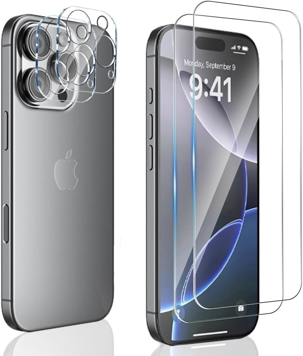 MSM Displayschutzglas 5in1 Hülle für iPhone 16 Pro Max 2X Schutzglas 2X Kamera Panzerfolie