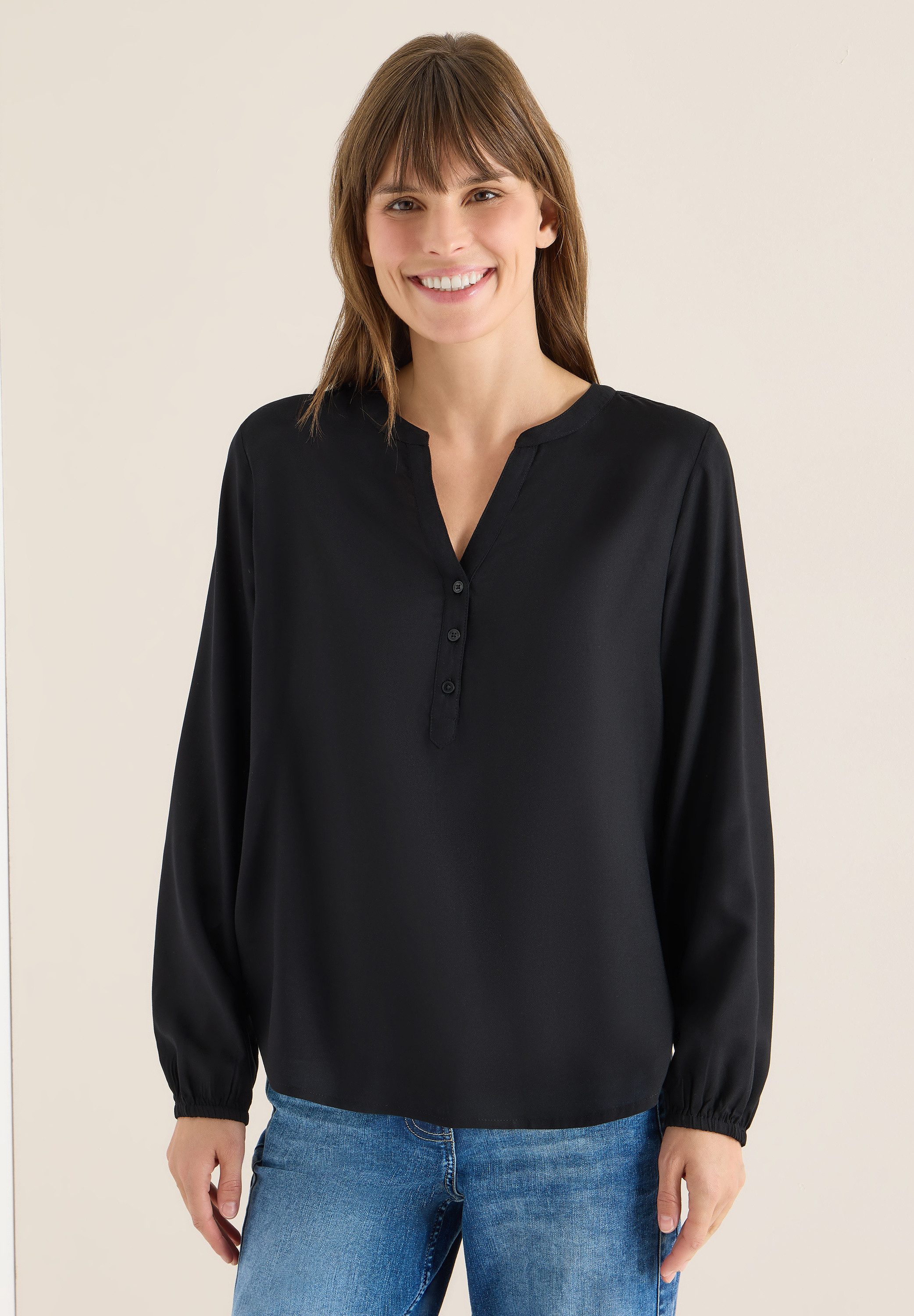 CECIL Langarmbluse aus softer Viskose günstig online kaufen