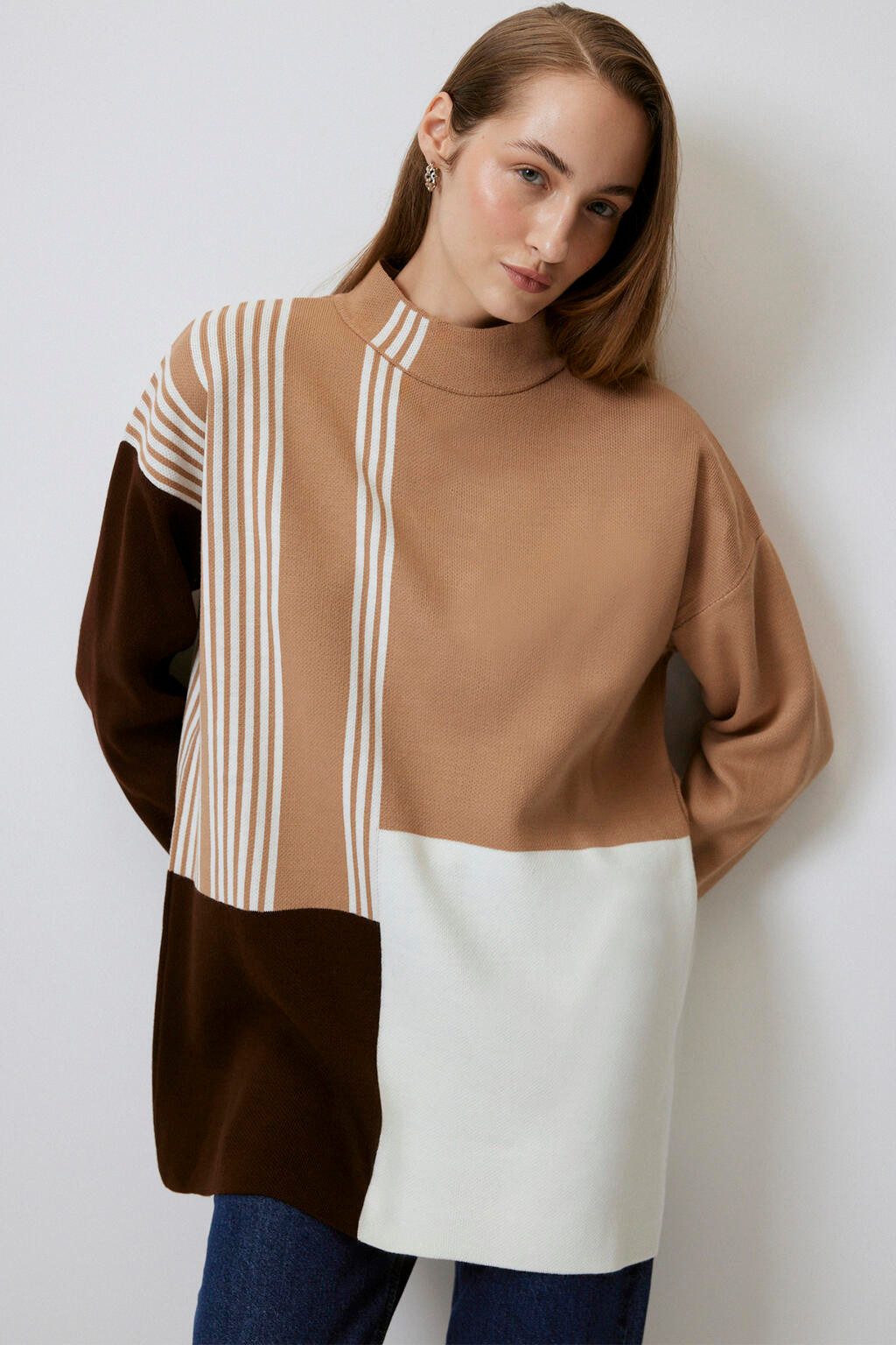 touche prive Tunikashirt STRICKTUNIKA MIT HALSBAND