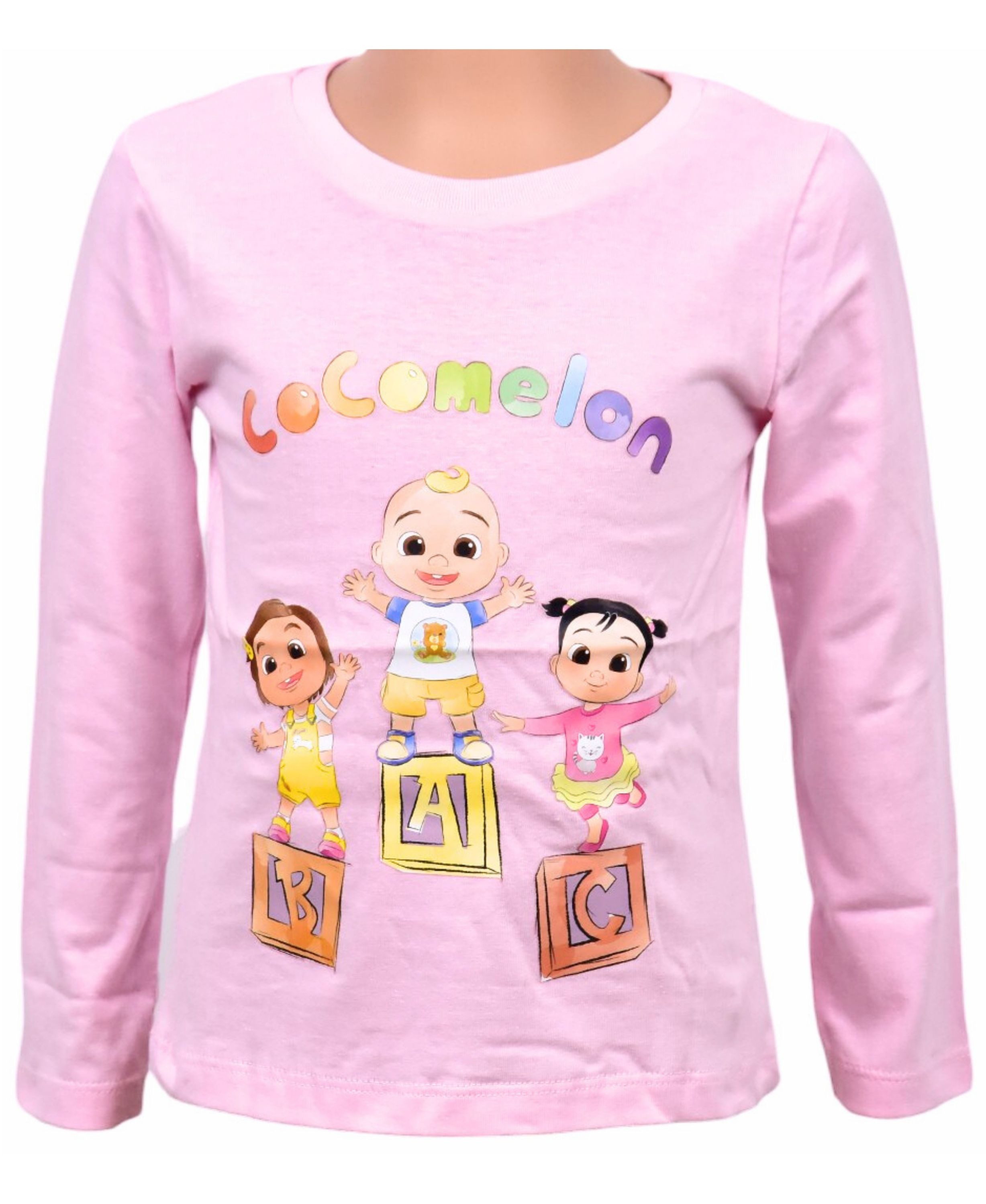 COCOMELON Langarmshirt ABC Mädchen Shirt aus Baumwolle Gr. 92- 104 cm