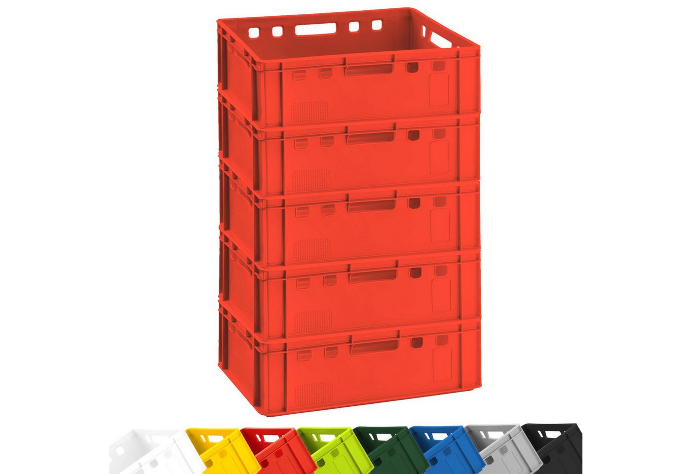 BURI Transportbehälter 5x Fleischkiste E2 Metzgerkiste Lagerkiste Eurobox lebensmittelecht, (5-St)