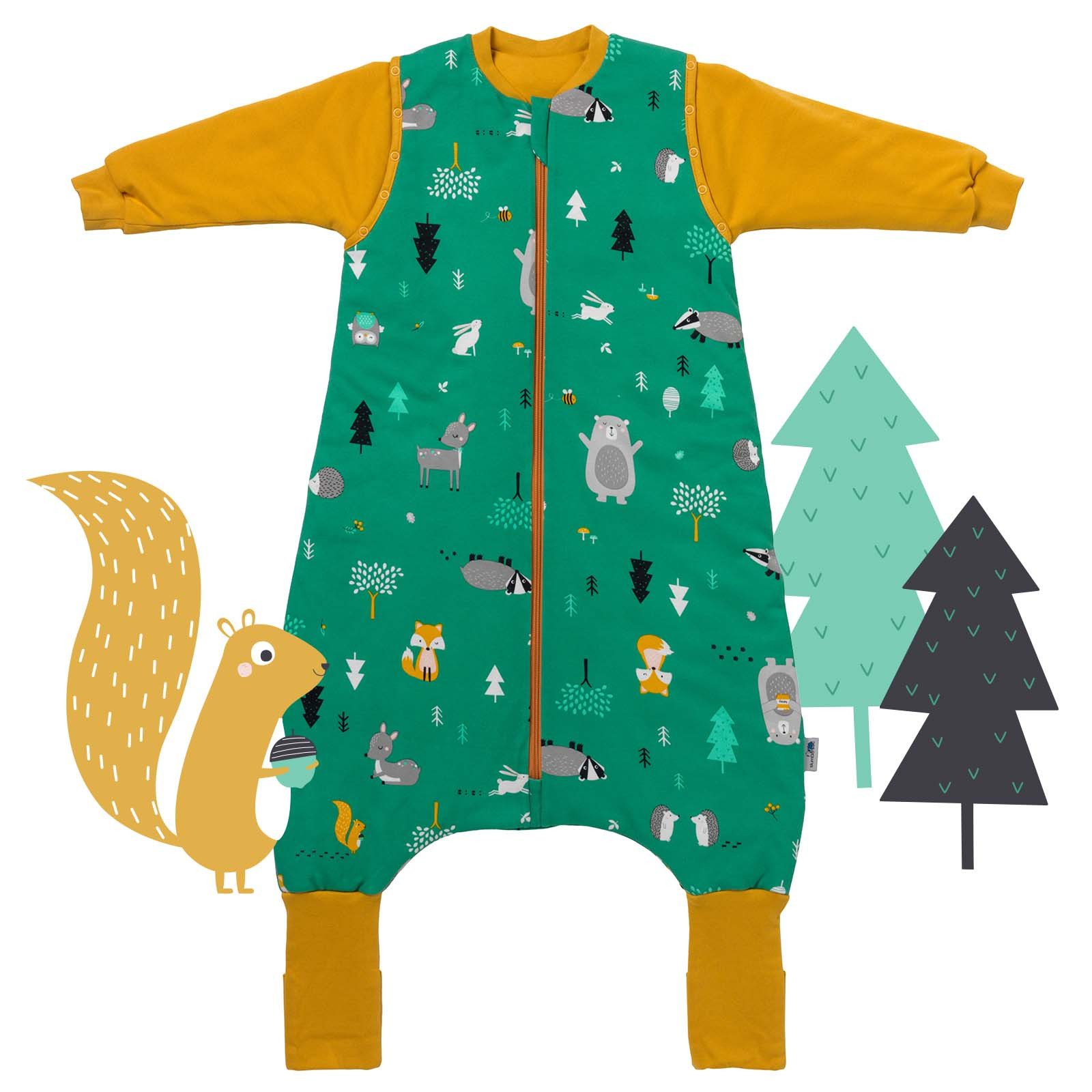 Schlummersack Kinderschlafsack Bio Schlafsack mit Füßen und umklappbaren Bündchen, 3.5 Tog OEKO-TEX