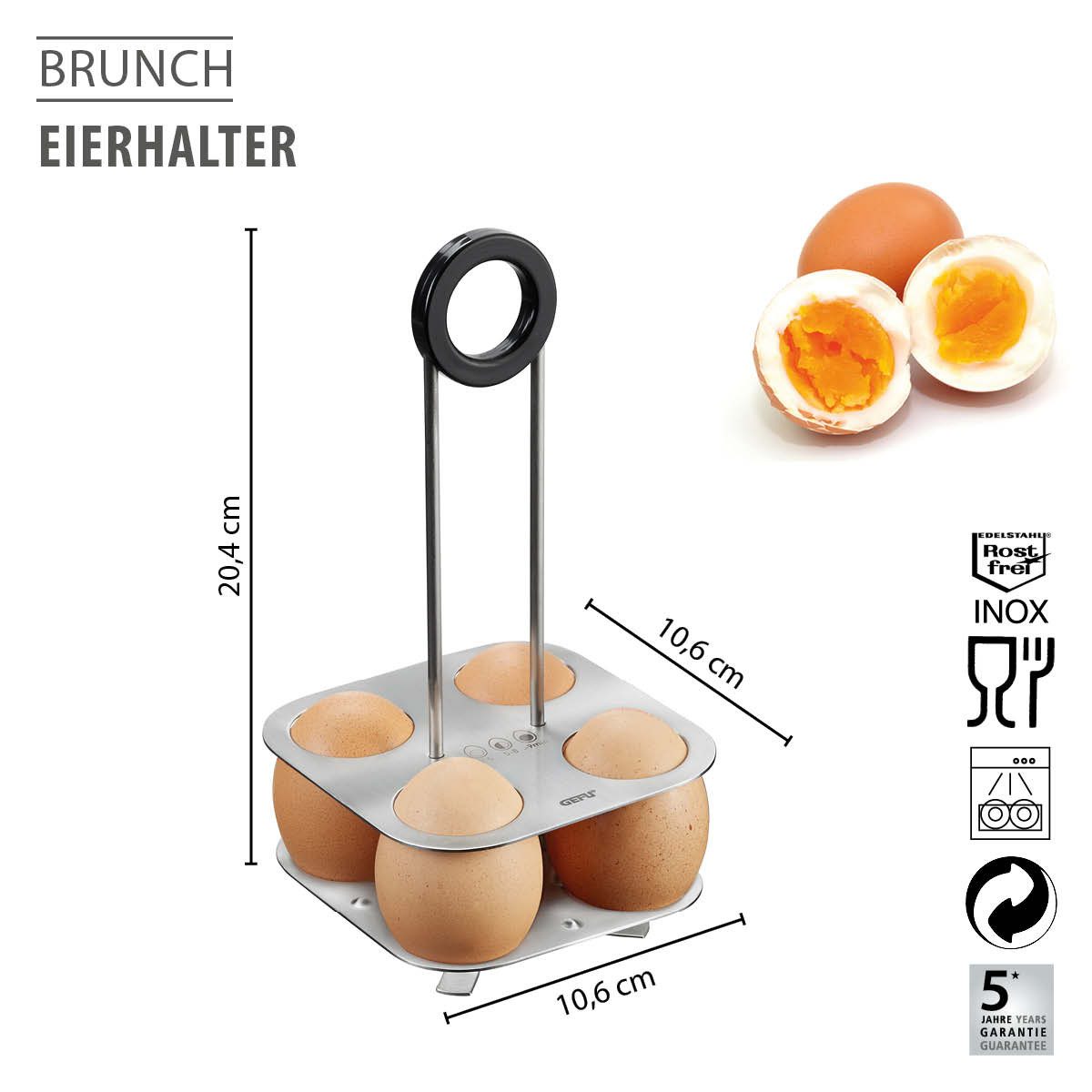 GEFU Eierbecher Eierhalter BRUNCH Edelstahl Eier Eierbecher Halter