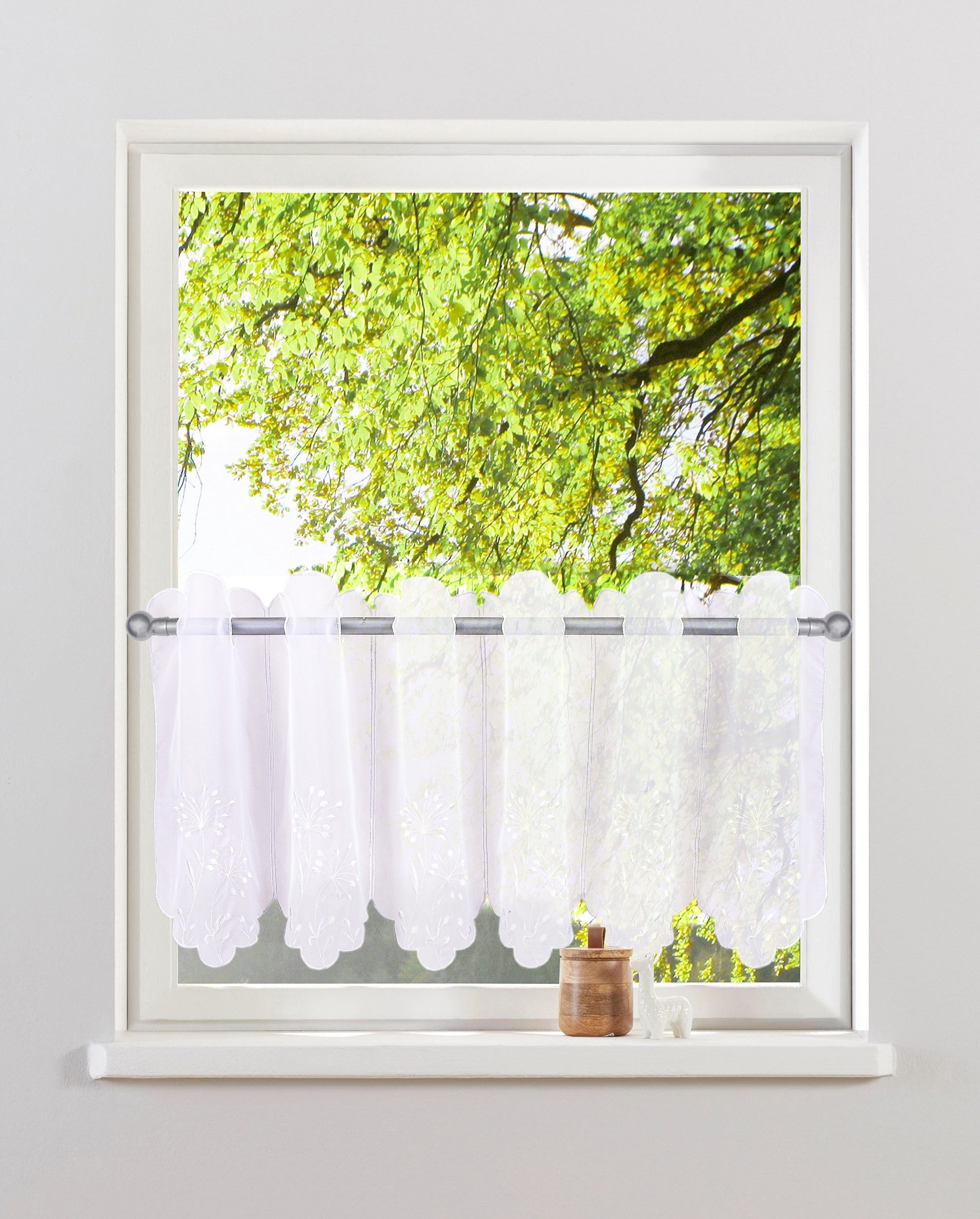 Home affaire Scheibengardine Maarle (1 St), Durchzuglöcher, transparent, Po günstig online kaufen