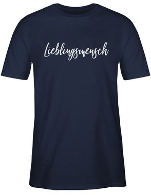 Shirtracer T-Shirt Lieblingsmensch Weiß Valentinstag Partner Liebe