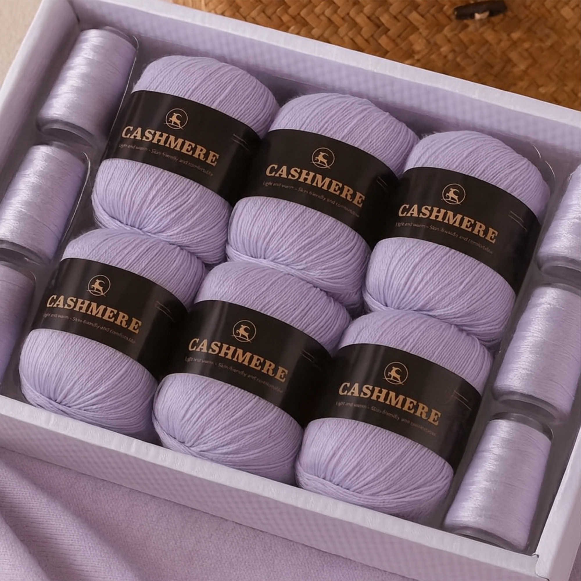 Nomiro 100% Kaschmirgarn - 6 Knäuel 300 g zum Häkeln Stricken Häkelwolle