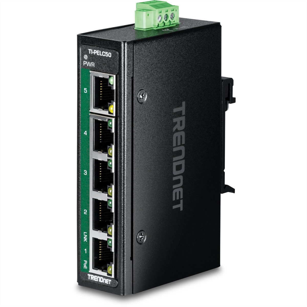 TI-PELC50 5-Port Ethernet PoE+ Industrial DIN-Rail Mini Switch Netzwerk-Switch