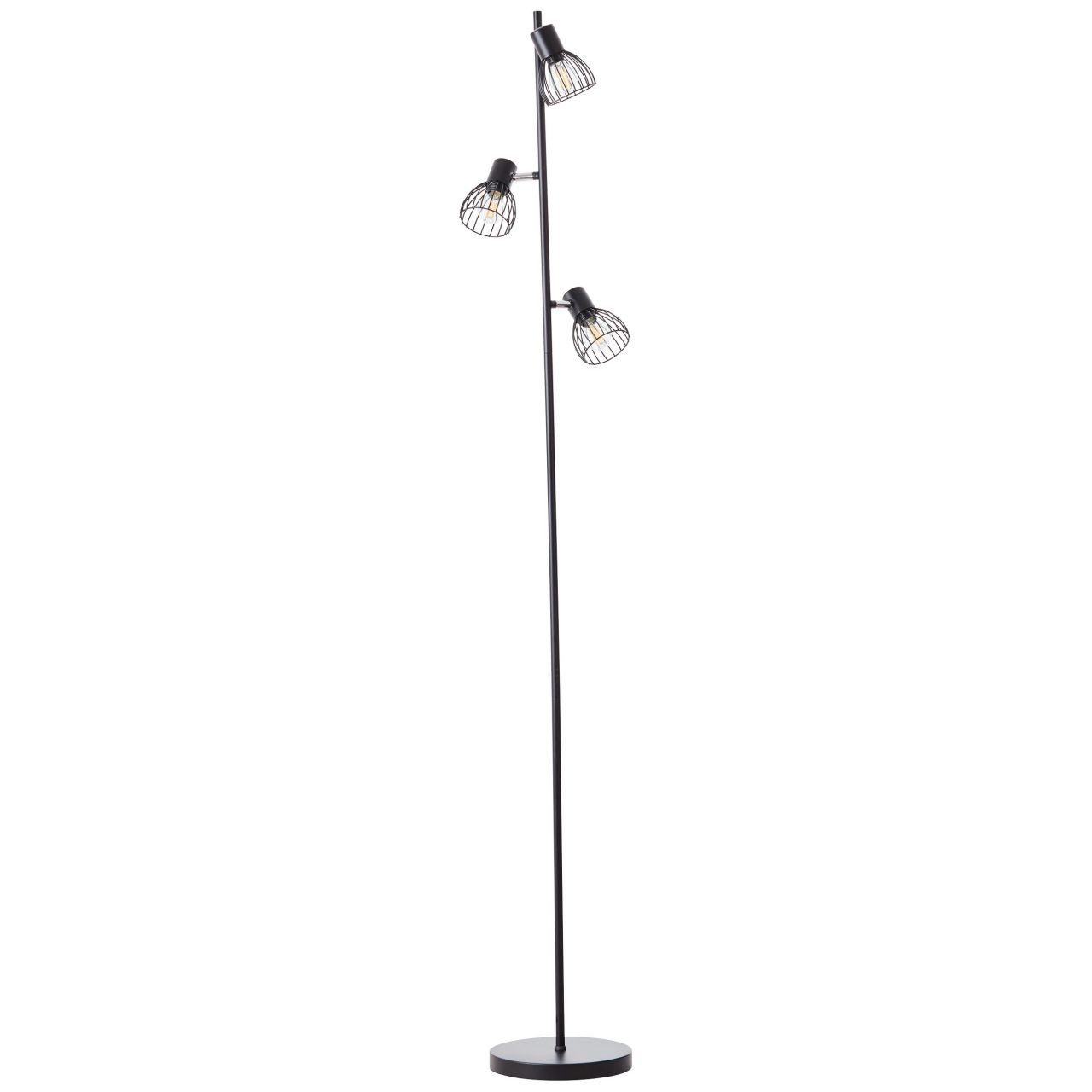 Brilliant Stehlampe Blacky, Lampe, Blacky D45, E14, 25W, Mit schwarz Fu Standleuchte 3x 3flg matt