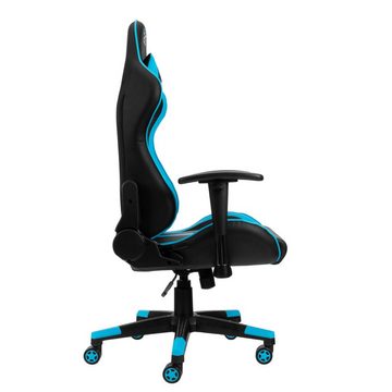 Hyrican Gaming-Stuhl "Striker Copilot" schwarz/blau, Kunstleder, ergonomischer Gamingstuhl, Bürostuhl, Schreibtischstuhl, geeignet für Jugendliche und Erwachsene