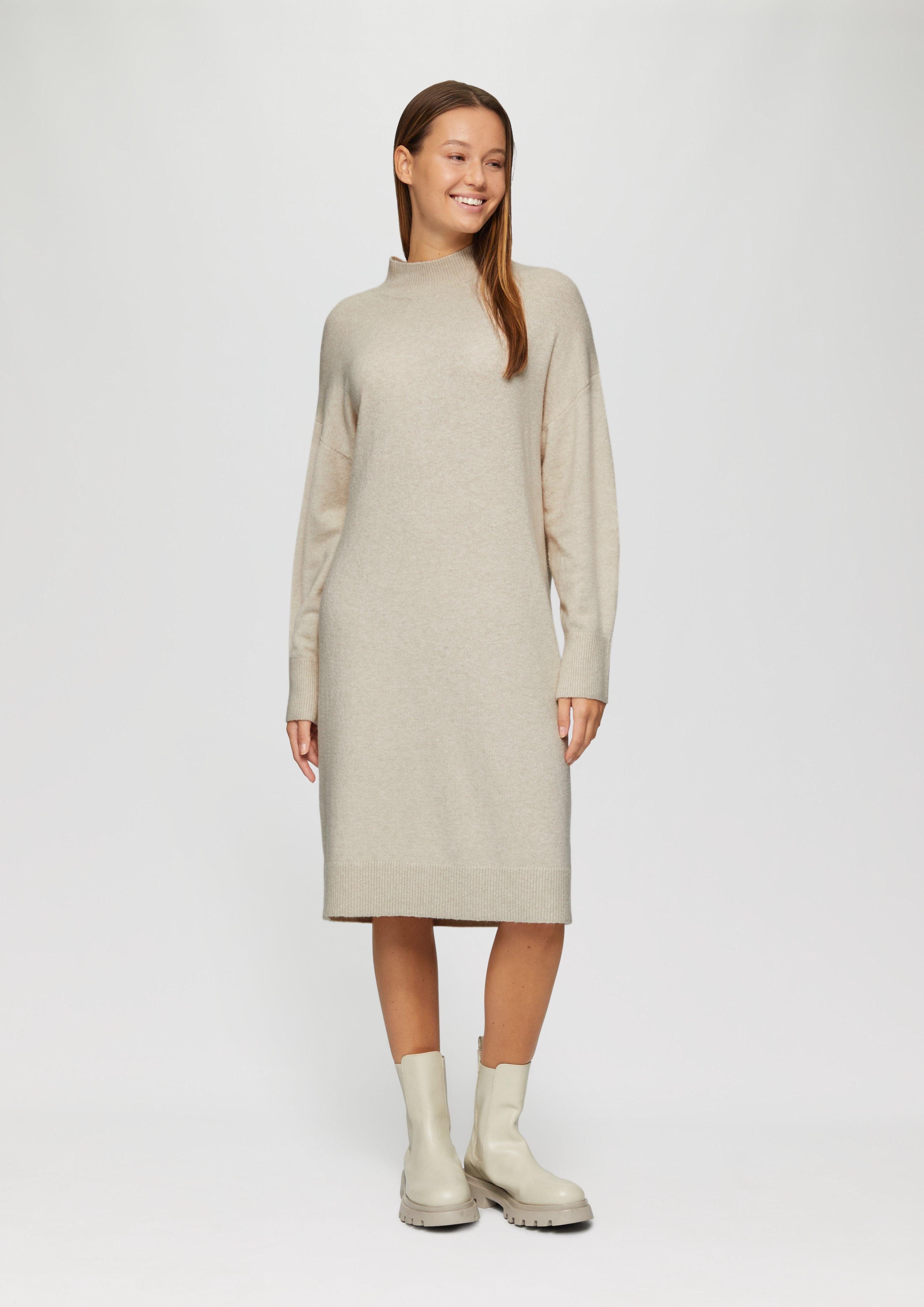 s.Oliver Minikleid Weiches Strick-Kleid mit Stehkragen günstig online kaufen