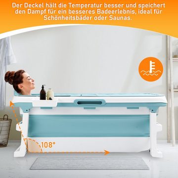 Bettizia Badewanne Faltbare Badewanne Erwachsene 132cm, mit Seifenkorb, Nackenkissen