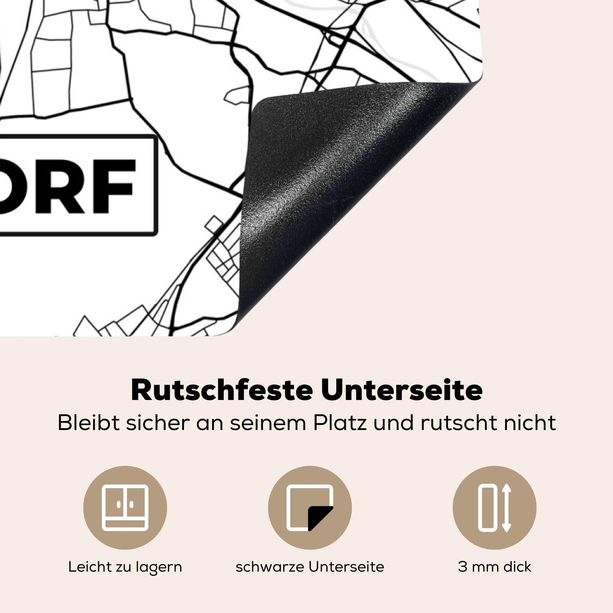 78x78 Stadtplan, für Vinyl, Ceranfeldabdeckung, cm, - Troisdorf küche - MuchoWow Karte Herdblende-/Abdeckplatte Arbeitsplatte tlg), (1