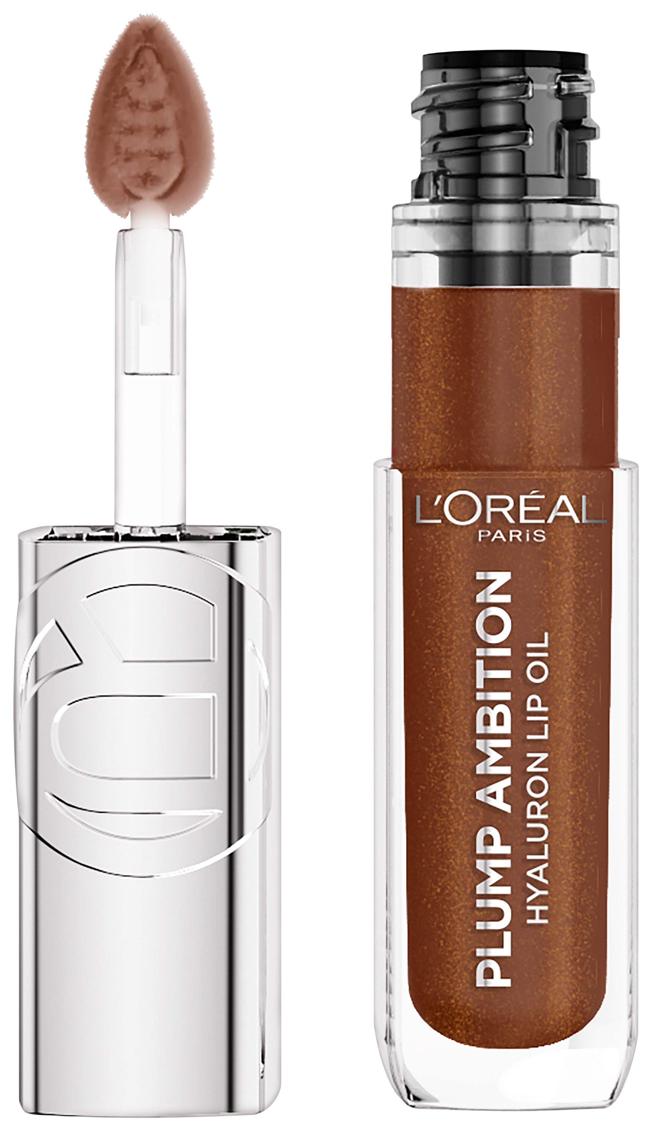 L'ORÉAL PARIS Lipgloss PARADISE PLUMP AMBITION HYALURON LIP OIL, mit Hyaluronsäure und Tripeptiden, ohne zu kleben