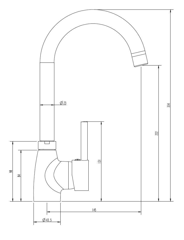 manestein Granitspüle Rino Granit Küchenspüle mit Schwarz Armatur und Siphon 59x44cm, Rechteck, 59/16 cm, (inklusive ablaufgarnitur und Armatur), mit verkürzte Abtropffläche