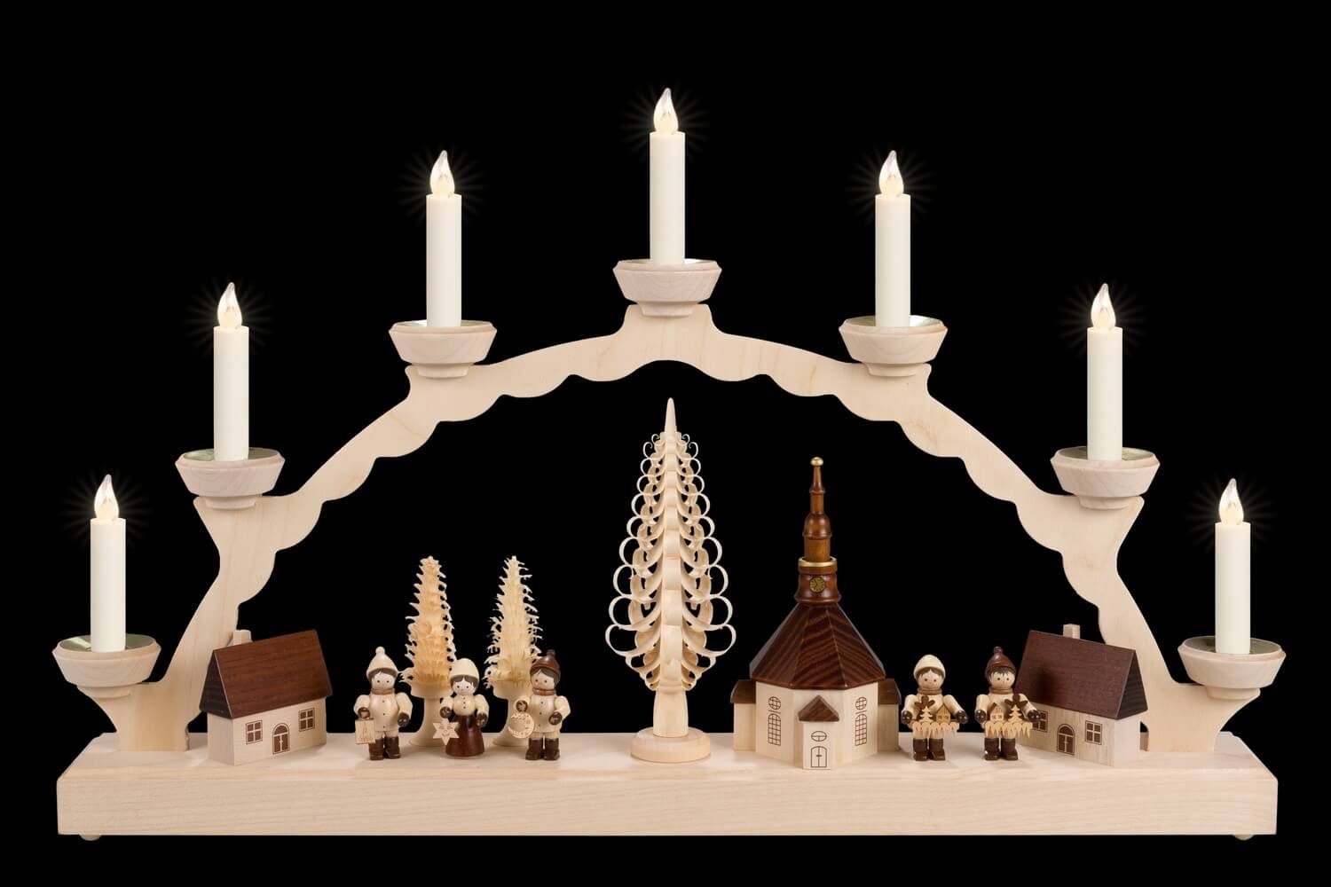 SEIFFEN.COM by Nestler LED Schwibbogen LED Schwibbogen Seiffener Dorf mit K günstig online kaufen