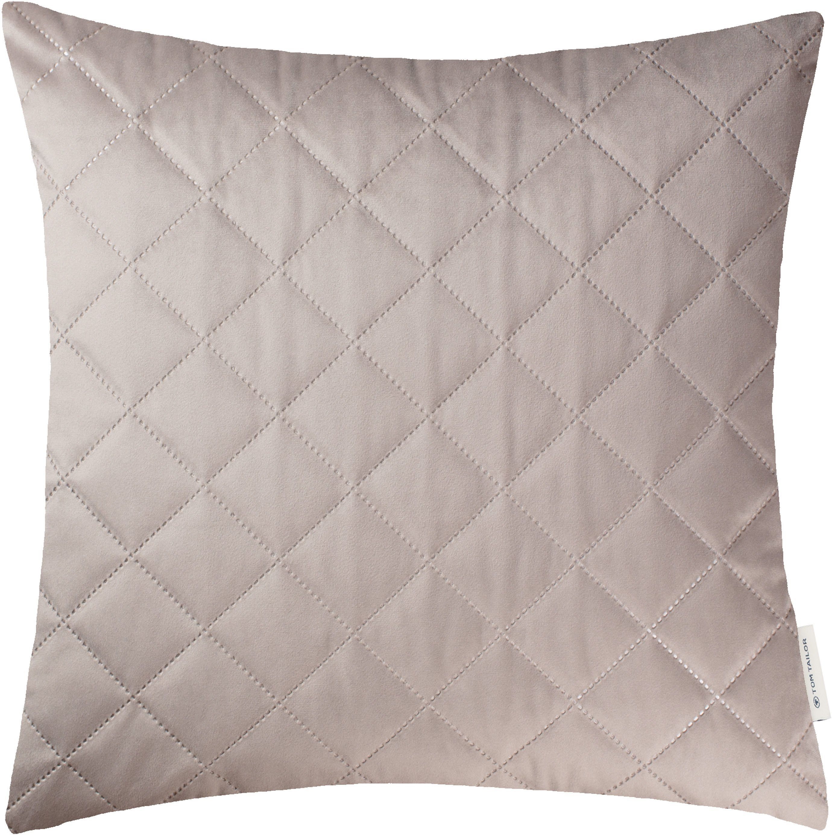 TOM TAILOR HOME Dekokissen FrenchVelvet Quilt, Kissenhülle ohne Füllung, 1 Stück