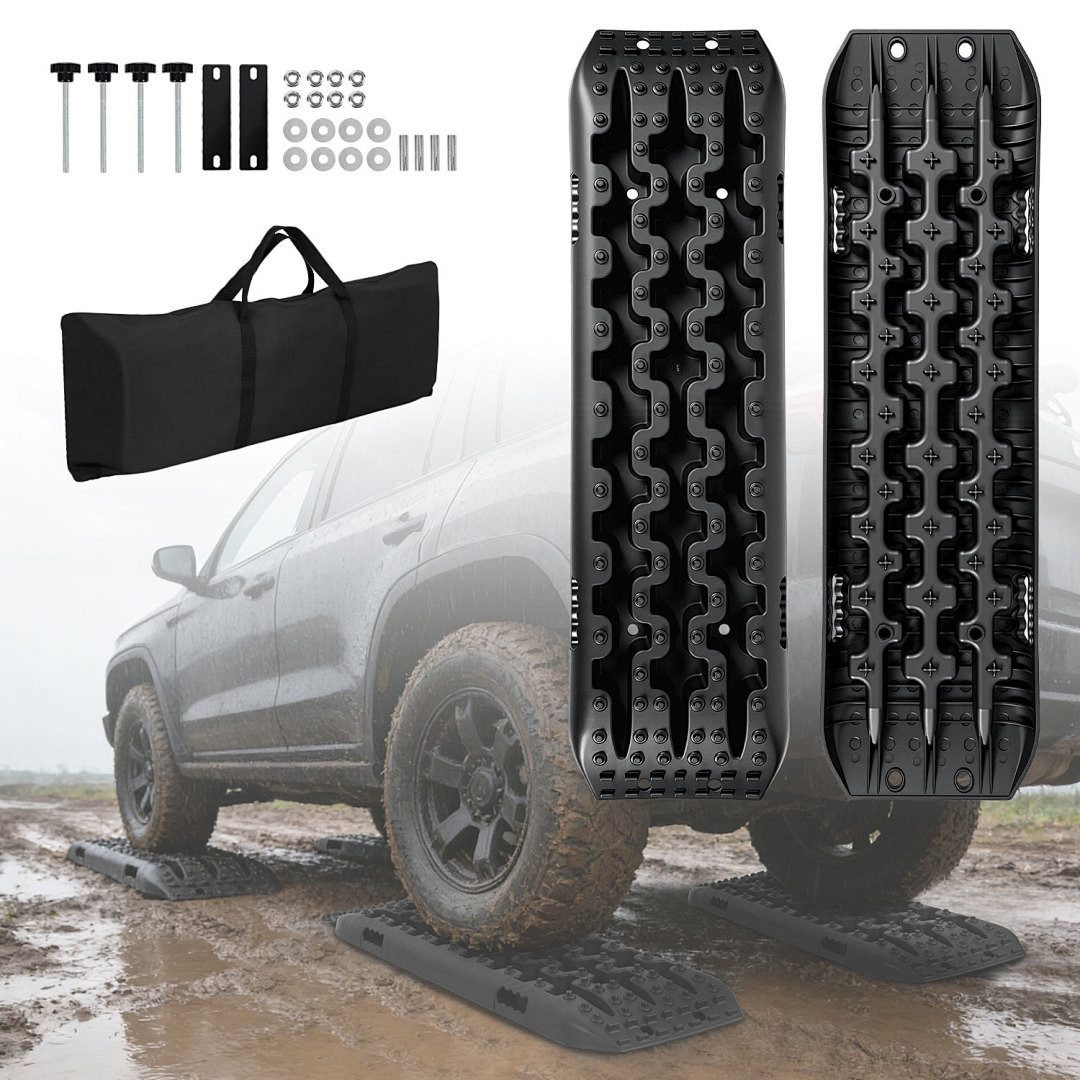 Clanmacy Anfahrhilfe 2x Anfahrhilfe Sandbleche 10T 105x30x6 cm für 4x4 Wohnmobil
